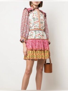 NEW ALICE + OLIVIA DRESS TIERED RUFFLE SIZE 8